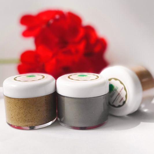 mini sizes of all three face masks from Herbal Edge  for soft, bright and younger looking skin