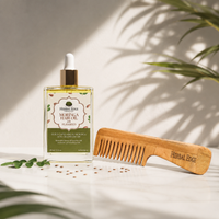 Moringa Hair Oil & Neem Wood Comb | Ayurvedic Hair Care Gift Set | Natural Hair Ritual Duo