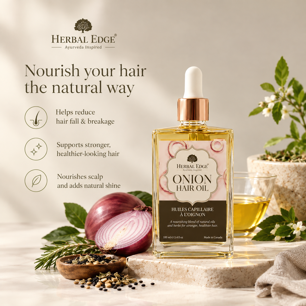 The Hair Care Ritual Twin Pack  2 × Onion Hair Oil with Rosemary | Save on Your Hair Care Routine