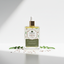 Herbal Edge Moringa Hair Oil with flaxseed bottle on a white background.