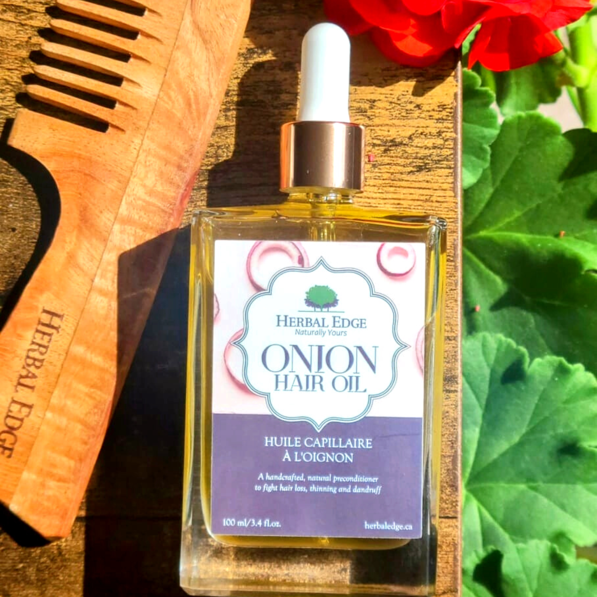 onion hair oil and neem comb combo for thichker, fuller hair and help reduce hair fall, thinning and scalp infections